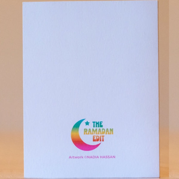 Eid Mubarak Greeting Card – Starry Crescent Moon Design