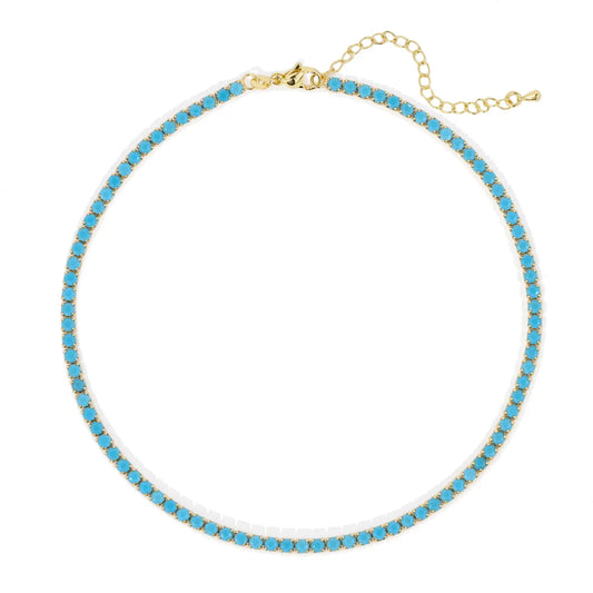 Ramadan Turquoise Choker — 18k Gold Plated Tennis Choker