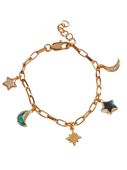 Lunar Charm Necklace Celestial Gold Jewelry