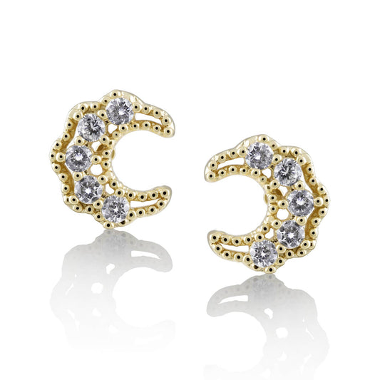 Crescent Moon Studs