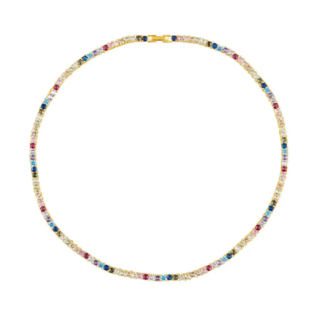 Ramadan Rainbow Necklace — 18k Gold Plated Tennis Necklace