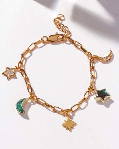 Lunar Charm Necklace Celestial Gold Jewelry