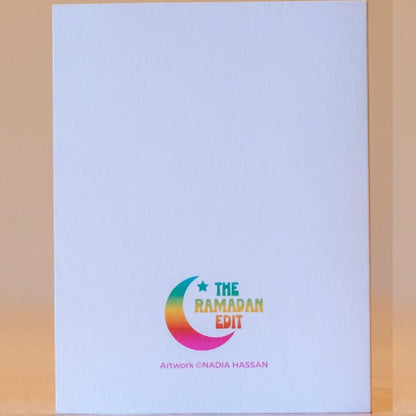 Eid Mubarak Greeting Card – Starry Crescent Moon Design