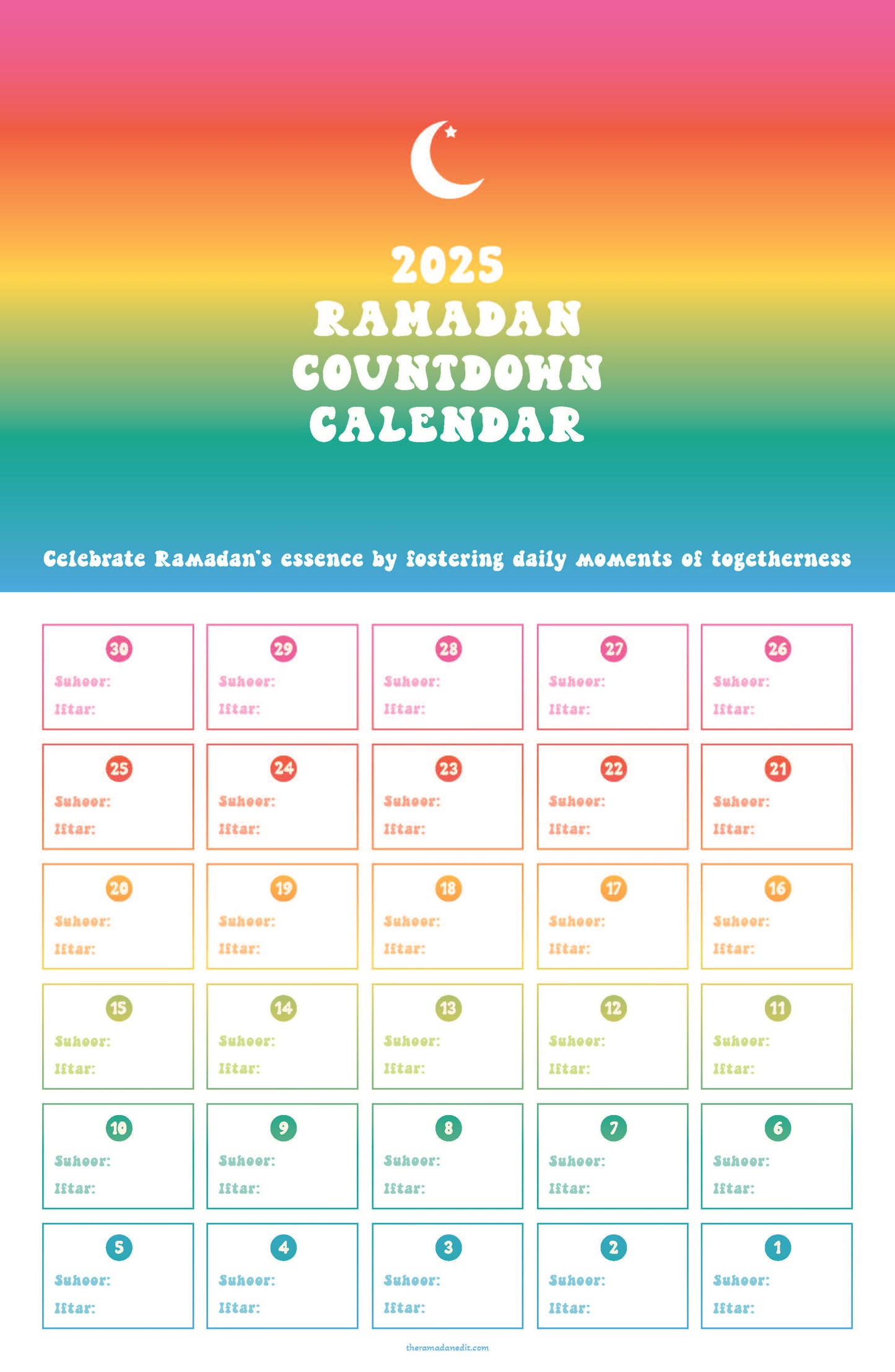 The Crescent Vibe Calendar
